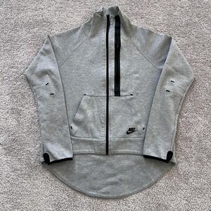 Nike Tech Fleece Track Jacket Moto Cape Womens Medium Gray Full Zip